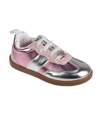 Bebe Toddler Girls Heart Lace Plate and Printed Lining Sneakers