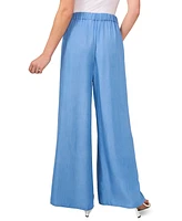 CeCe Women's Side-Overlap Self-Tie Wide-Leg Pants