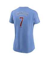 Nike Women's Dansby Swanson Baby Blue Chicago Cubs Fuse Name Number T-Shirt