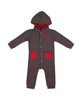 Colosseum Baby Boys and Girls Charcoal Indiana Hoosiers Zando-Zan Waffle Full-Snap Hooded Romper
