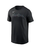 Nike Men's Tim Anderson Black Miami Marlins Fuse Name Number T-Shirt