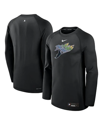 Nike Men's Black Tampa Bay Rays Authentic Collection Game Time Raglan Performance Long Sleeve T-Shirt