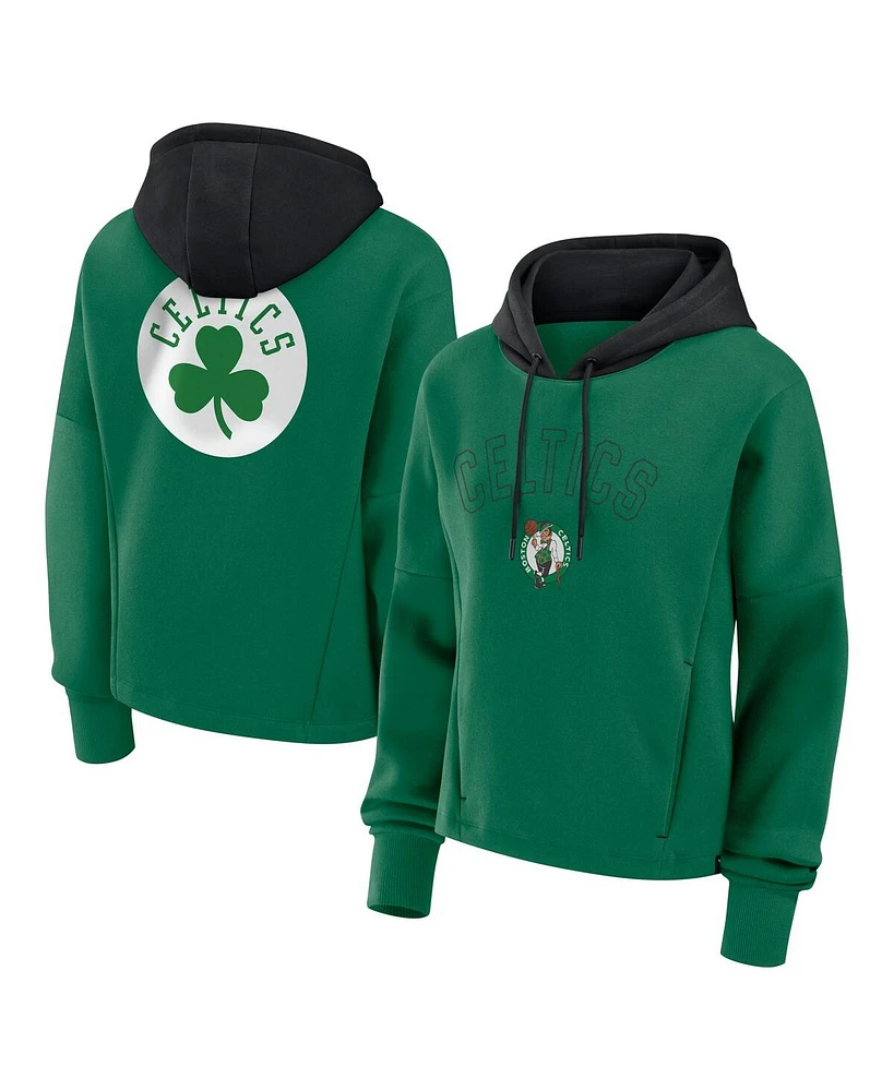 Fanatics Women's Kelly Green Boston Celtics Post Up Boxy Pullover Hoodie