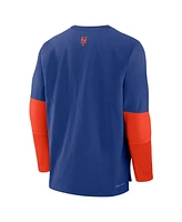 Nike Men's Royal/Orange New York Mets Authentic Collection Player Lightweight Performance Long Sleeve T-Shirt