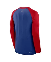 Nike Men's Royal/Red Philadelphia Phillies Authentic Collection Game Time Raglan Performance Long Sleeve T-Shirt