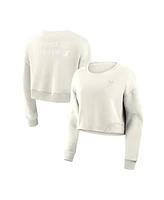Fanatics Women's Cream Baltimore Orioles Relax Studio Cropped Pullover Sweatshirt