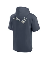 Fanatics Men's Navy New England Patriots Elements Future Ground Lettering Short Sleeve Pullover Hoodie