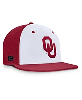 Nike Men's White/Crimson Oklahoma Sooners On-Field Dugout True Performance Fitted Hat