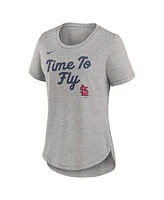 Nike Women's Heather Gray St. Louis Cardinals Script Tri-Blend T-Shirt