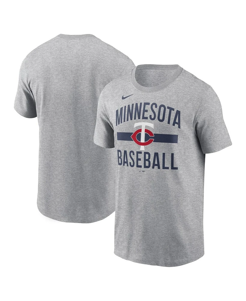 Nike Men's Heather Gray Minnesota Twins Arched T-Shirt