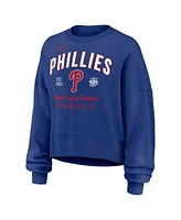 Nike Women's Royal Philadelphia Phillies Oversized Long Sleeve Cropped Pullover Sweatshirt