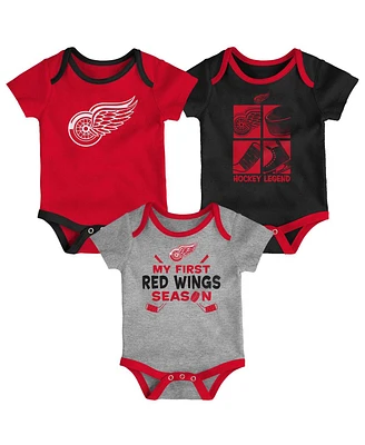 Outerstuff Baby Boys and Girls 3-Piece Detroit Red Wings Legend Bodysuit Set