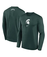 Nike Men's Green Michigan State Spartans On-Court Basketball Shootaround Performance Long Sleeve T-Shirt