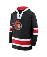 Fanatics Men's Black Ottawa Senators Inside Line Fleece Pullover Hoodie