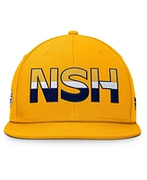 Fanatics Men's Gold Nashville Predators Authentic Pro Rink Snapback Hat