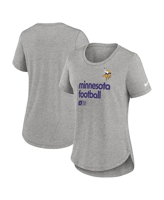 Nike Women's Heather Gray Minnesota Vikings Fashion Tri-Blend T-Shirt