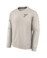 Fanatics Men's Cream St. Louis Blues Authentic Pro Road Fleece Pullover Sweatshirt