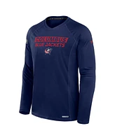 Fanatics Men's Navy Columbus Blue Jackets Authentic Pro Rink Tech Long Sleeve T-Shirt