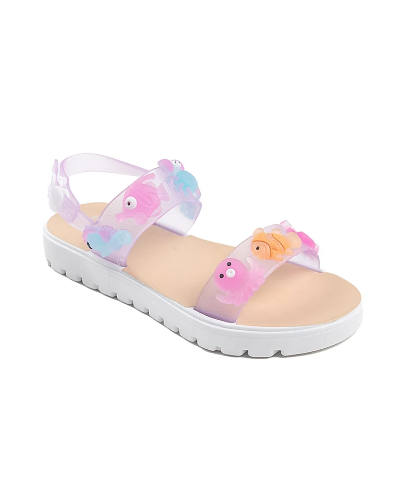 Bebe Toddler Girls glitter Straps and Charms Sandals
