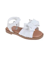 Bebe Toddler Girls Bow and Charm with Rhinestones Sandals