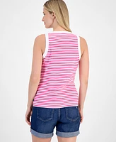 Nautica Jeans Women's Striped Button Sleeveless Sweater