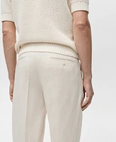 Mango Men's Eu Regular-Fit Linen Trousers