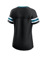 Fanatics Women's Black San Jose Sharks Iconic Athena Lace-Up T-Shirt