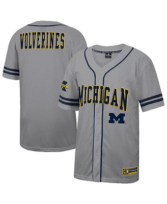 Colosseum Men's Gray Michigan Wolverines Free Spirited Baseball Jersey