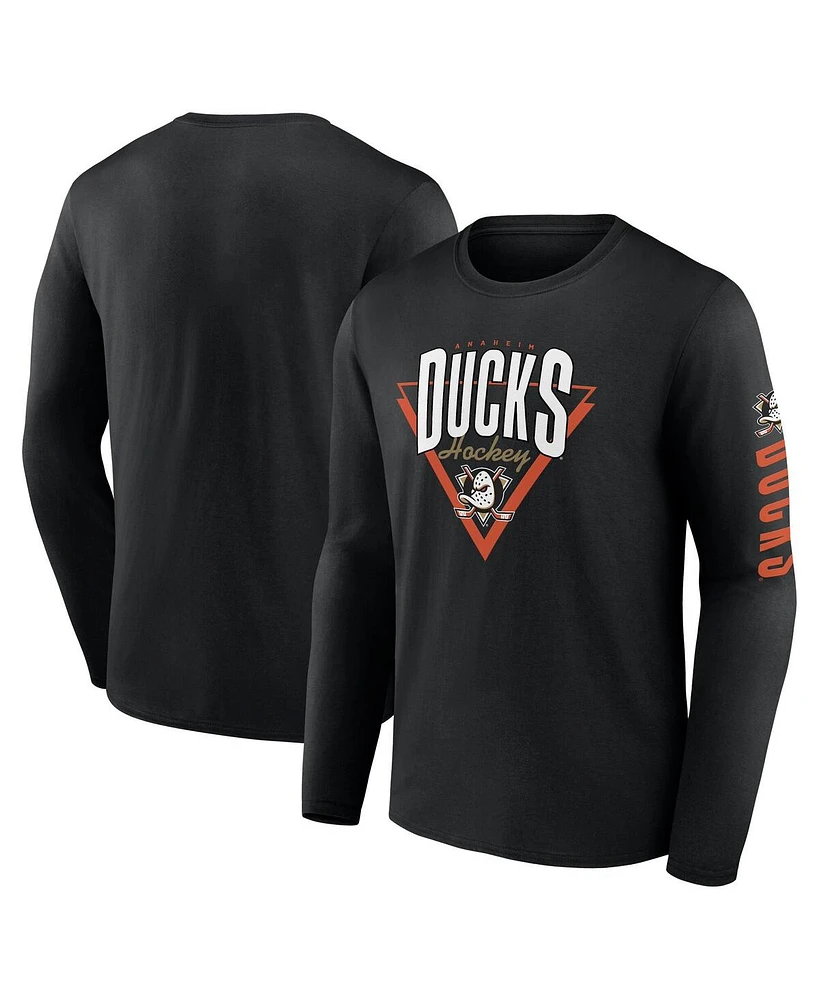 Fanatics Men's Black Anaheim Ducks Headline Long Sleeve T-Shirt