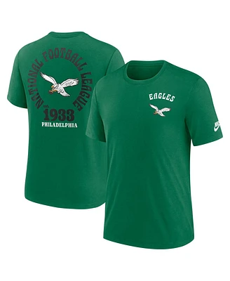 Nike Men's Kelly Green Philadelphia Eagles Rewind Team Excite 2-Hit Tri-Blend T-Shirt