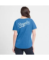 Fanatics Women's Royal Kansas City Royals Binge Worthy Stadium Slub V-Neck T-Shirt