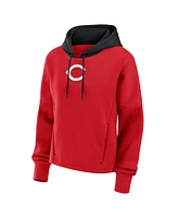 Fanatics Women's Red Cincinnati Reds Oversized High Hip Legacy Fleece Pullover Hoodie