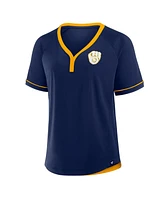Fanatics Women's Navy Milwaukee Brewers League Diva Star Raglan V-Neck T-Shirt
