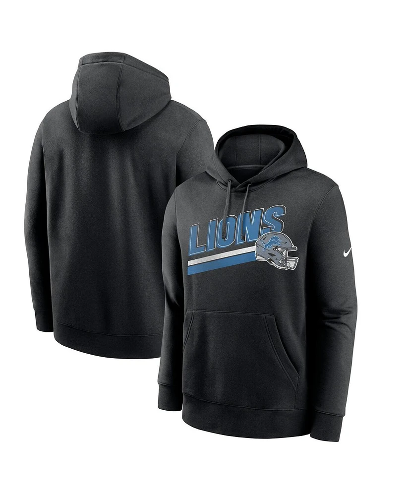 Nike Men's Black Detroit Lions Club Fleece Pullover Hoodie