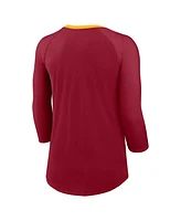 Nike Women's Crimson Usc Trojans 3/4-Sleeve Raglan Tri-Blend Top