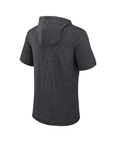 Fanatics Men's Heather Charcoal Chicago White Sox Push Short Sleeve Pullover Hoodie