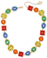 Guess Gold-Tone Rainbow Rhinestone Collar Necklace, 18" + 2" extender