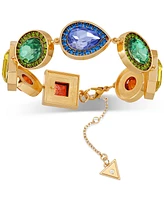 Guess Gold-Tone Rainbow Rhinestone Statement Bracelet