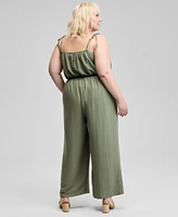 And Now This Trendy Plus Drawstring-Waist Jumpsuit, Exclusively at Macy's