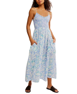Free People Women's Sweet Nothings Cotton Smocked Maxi Dress