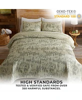 Linery & Co. Lodge Printed Microfiber Quilt Set with Shams