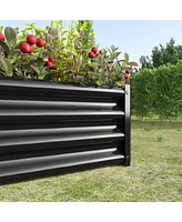Metal Raised Garden Bed, Rectangle Raised Planter 4×2×1ft for Flowers Plants, Vegetables Herb Veezyo