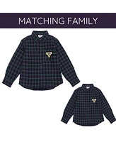 Monster Jam Toddler Boys Grave Digger Truck Flannel Matching Family Button Down Shirt