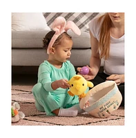 Sperric Toddler Easter Plush and Teether Playset, Includes Bunny, Carrot, Chicken, Rattle Egg & Basket, Perfect Sensory Decorative Gift Newborns