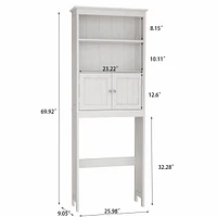 25.98 in. W x 69.92 in. H x 9.05 in. D White Mdf 2