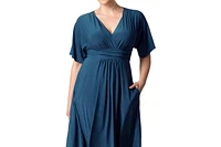 Kiyonna Plus Gia A-Line Midi Dress with Pockets