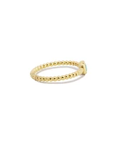 The Lovery Gold Beaded Aquamarine Ring 14K Gold