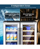 24'' Dual Zone Wine and Beverage Cooler Refrigerator