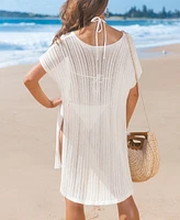 Cupshe Women's Tie the Knot White Cover-Up Mini Beach Dress