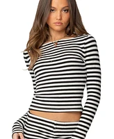 Edikted Women's Hali Striped Knit Top